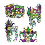 Mardi Gras Metallic Masks Cutouts